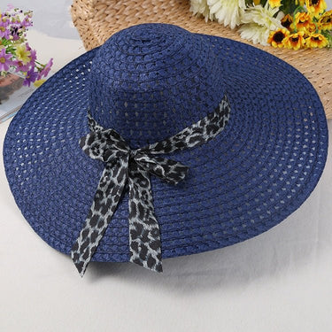 Chapeau De Paille Bleu Avec Ruban